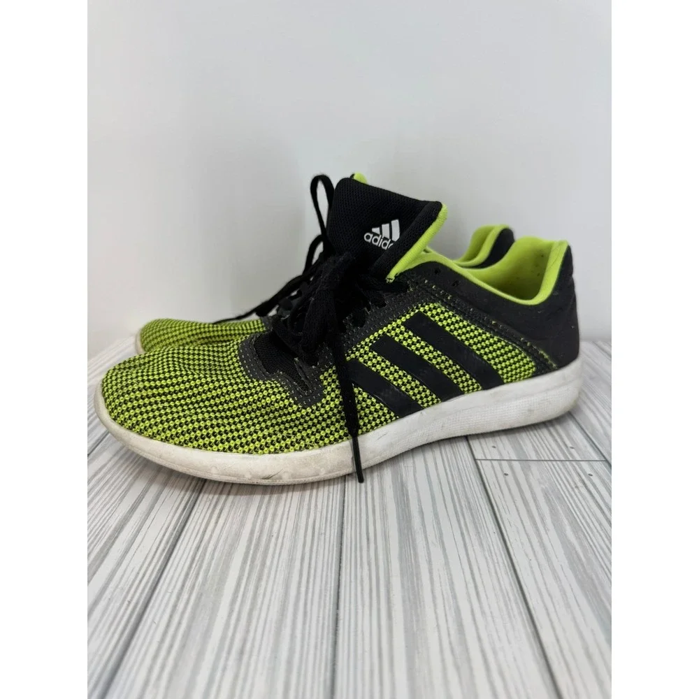 Adidas Men's Running Gym Mesh Shoes Sneakers Athletic Black Green & Black Size 9